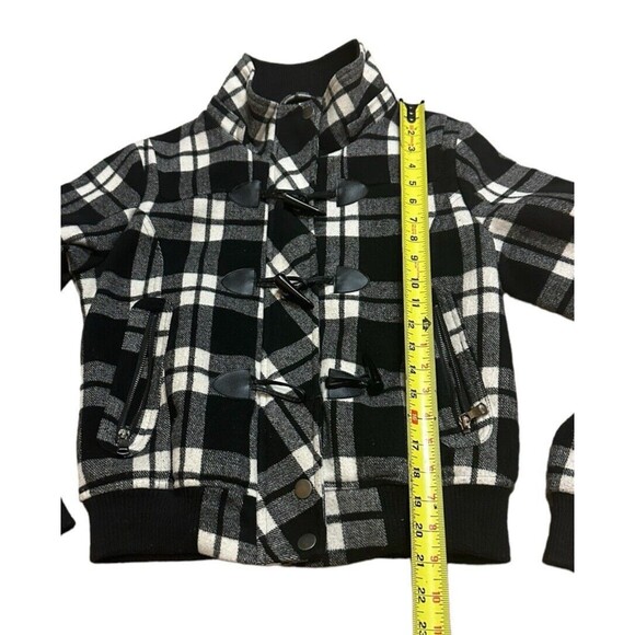 YMI black white check plaid pattern jacket coat full zipper short cool street - Picture 7 of 16